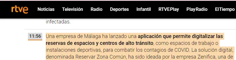 rtve habla de Reservar Zona Común